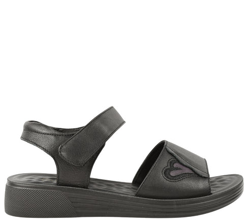 Sandale casual, dama, FORMAZIONE, 81-55 negru, piele naturala